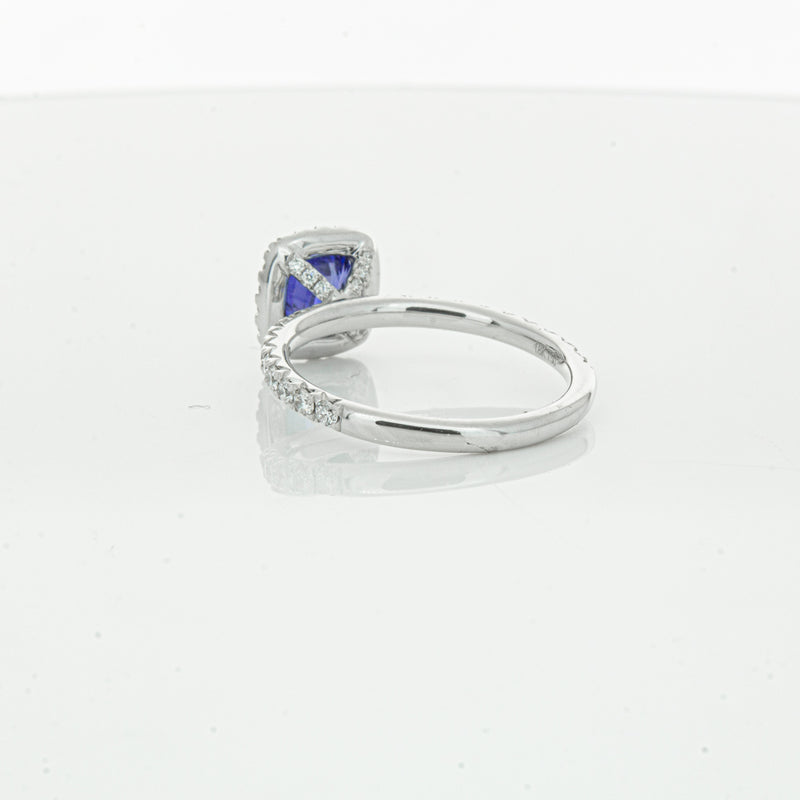 18ct White Gold 1.28ct Sapphire & Diamond Ring-Ring-Walker & Hall