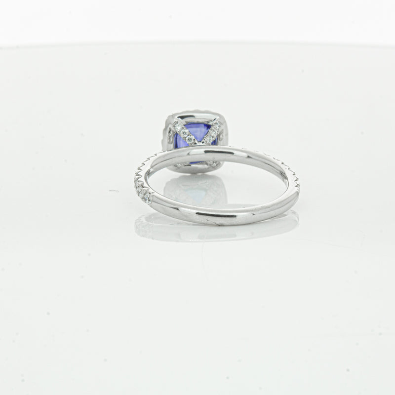 18ct White Gold 1.28ct Sapphire & Diamond Ring-Ring-Walker & Hall