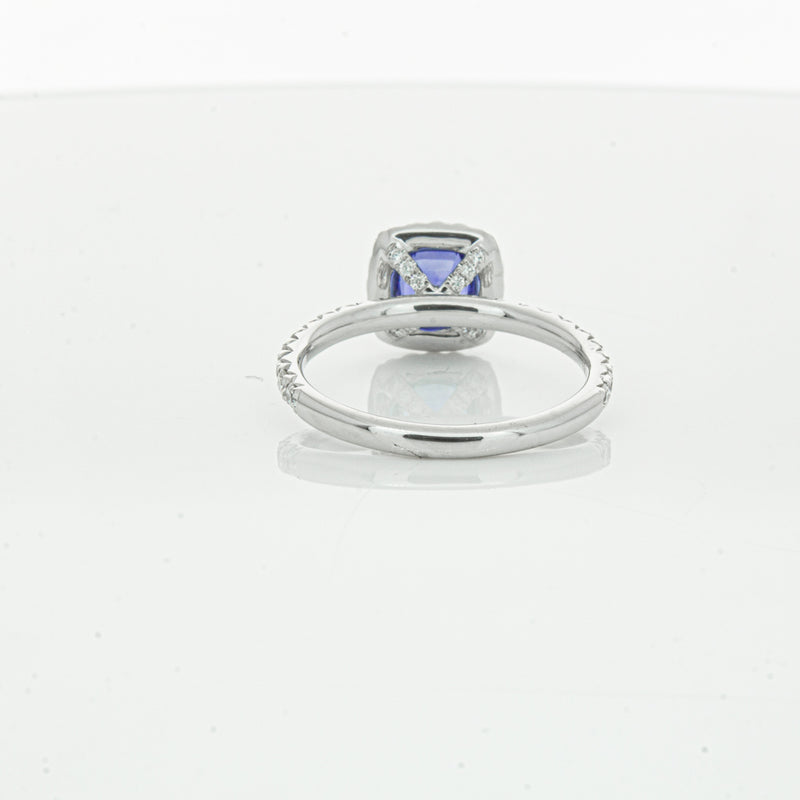 18ct White Gold 1.28ct Sapphire & Diamond Ring-Ring-Walker & Hall