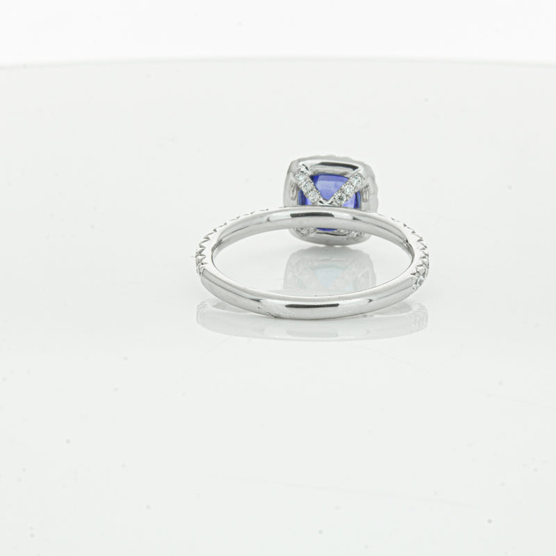 18ct White Gold 1.28ct Sapphire & Diamond Ring-Ring-Walker & Hall