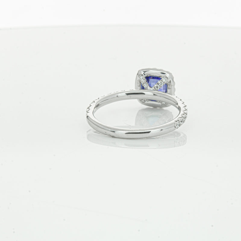 18ct White Gold 1.28ct Sapphire & Diamond Ring-Ring-Walker & Hall