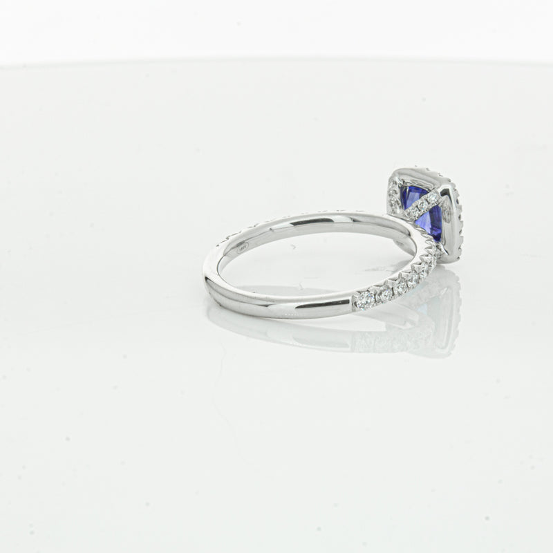 18ct White Gold 1.28ct Sapphire & Diamond Ring-Ring-Walker & Hall