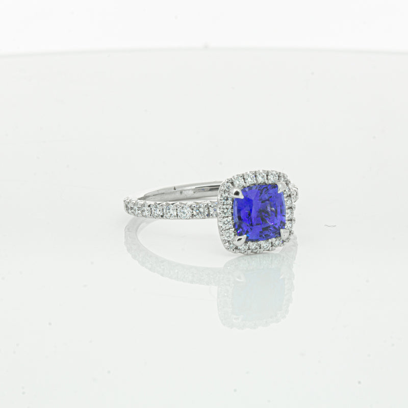 18ct White Gold 1.28ct Sapphire & Diamond Ring-Ring-Walker & Hall