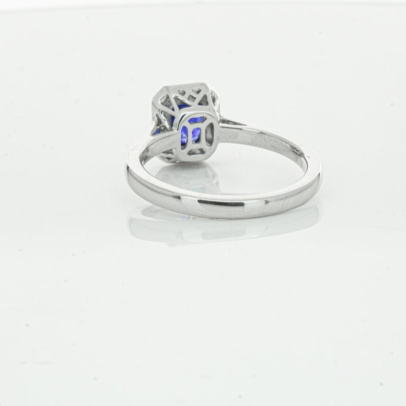 18ct White Gold 1.03ct Sapphire & Diamond Empire Ring-Ring-Walker & Hall