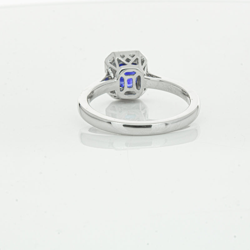 18ct White Gold 1.03ct Sapphire & Diamond Empire Ring-Ring-Walker & Hall