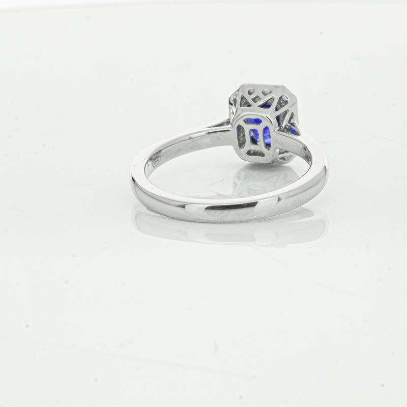 18ct White Gold 1.03ct Sapphire & Diamond Empire Ring-Ring-Walker & Hall