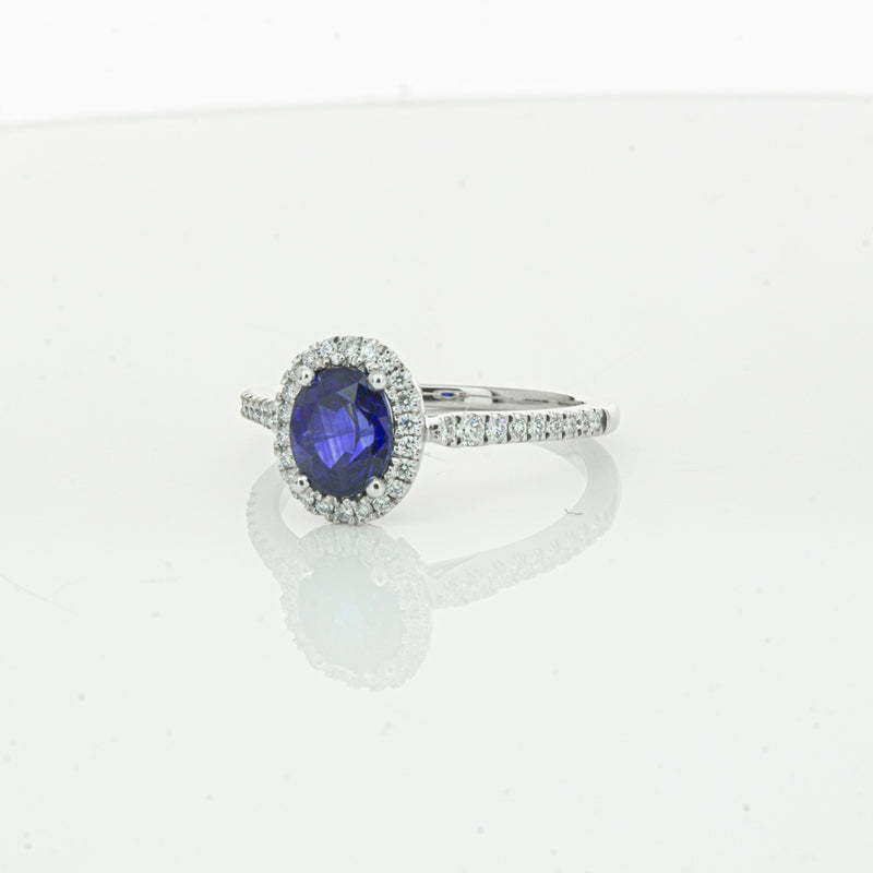 18ct White Gold 1.44ct Sapphire & Diamond Mini Sierra Ring-Ring-Walker & Hall