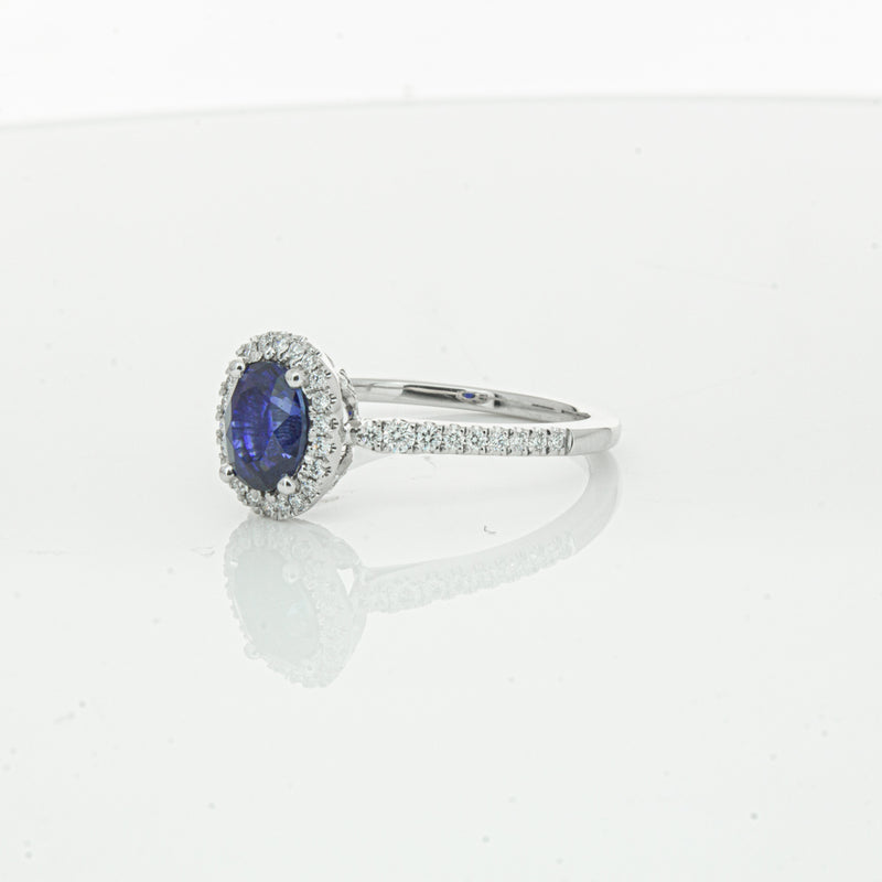 18ct White Gold 1.44ct Sapphire & Diamond Mini Sierra Ring-Ring-Walker & Hall