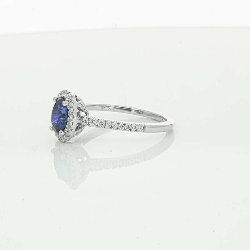 18ct White Gold 1.44ct Sapphire & Diamond Mini Sierra Ring-Ring-Walker & Hall