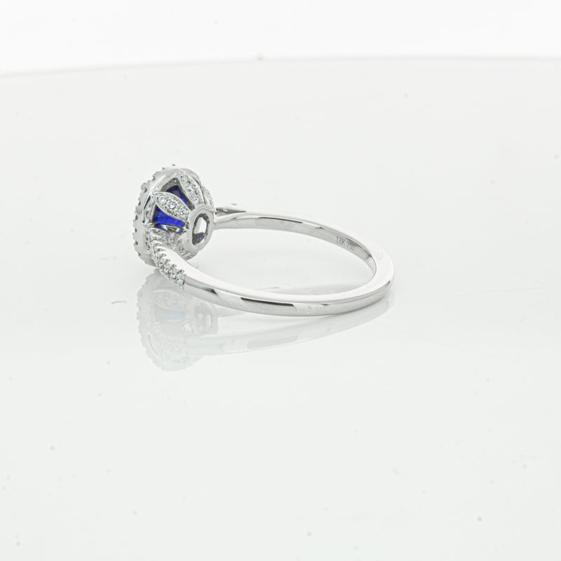18ct White Gold 1.44ct Sapphire & Diamond Mini Sierra Ring-Ring-Walker & Hall