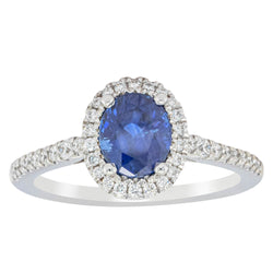 18ct White Gold 1.44ct Sapphire & Diamond Mini Sierra Ring - Ring - Walker & Hall