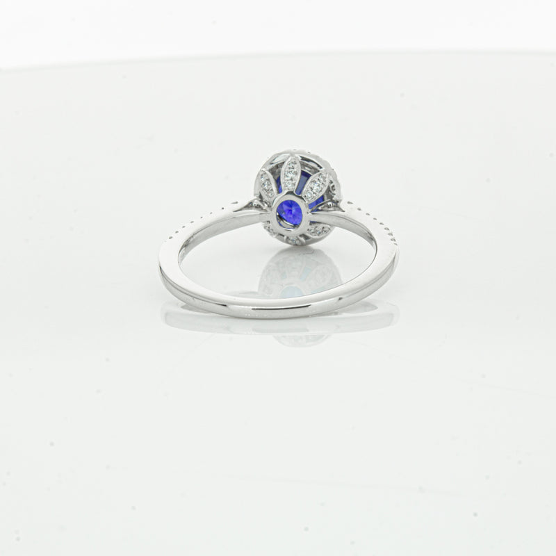 18ct White Gold 1.44ct Sapphire & Diamond Mini Sierra Ring-Ring-Walker & Hall