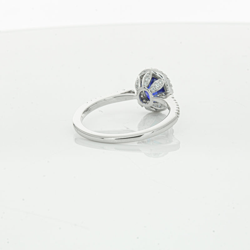 18ct White Gold 1.44ct Sapphire & Diamond Mini Sierra Ring-Ring-Walker & Hall