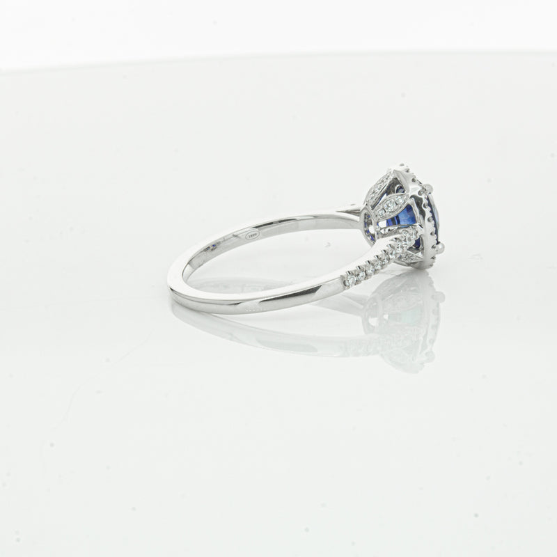 18ct White Gold 1.44ct Sapphire & Diamond Mini Sierra Ring-Ring-Walker & Hall