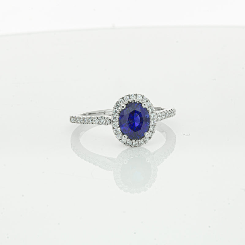 18ct White Gold 1.44ct Sapphire & Diamond Mini Sierra Ring-Ring-Walker & Hall