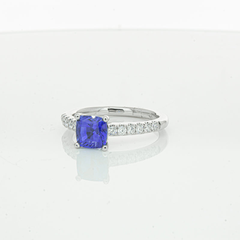 18ct White Gold 1.52ct Sapphire & Diamond Meridien Ring-Ring-Walker & Hall