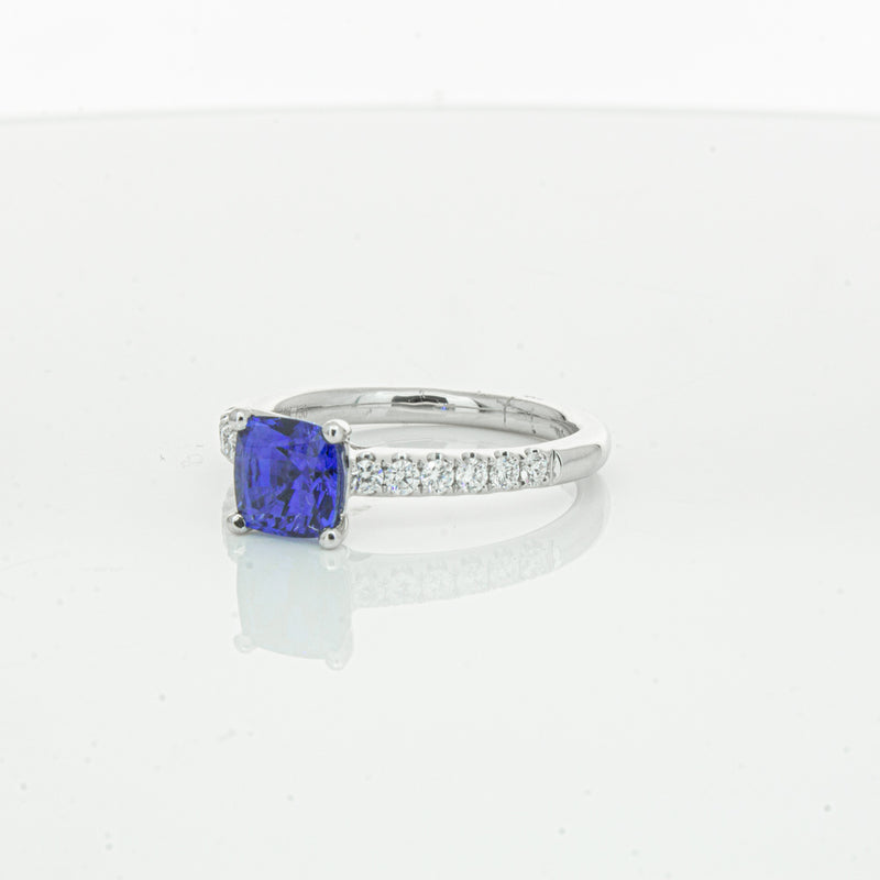 18ct White Gold 1.52ct Sapphire & Diamond Meridien Ring-Ring-Walker & Hall