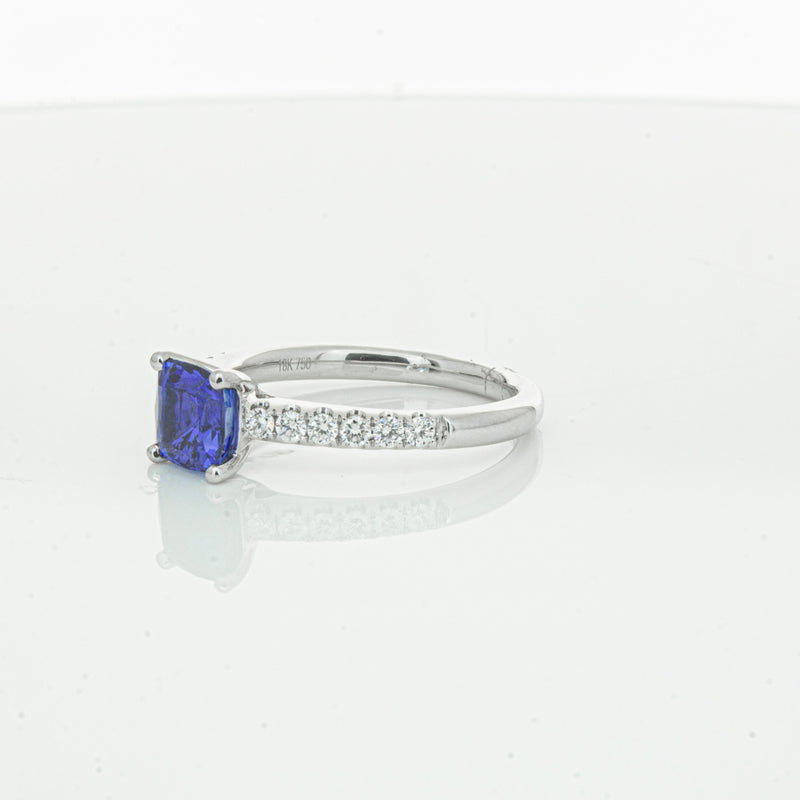 18ct White Gold 1.52ct Sapphire & Diamond Meridien Ring-Ring-Walker & Hall
