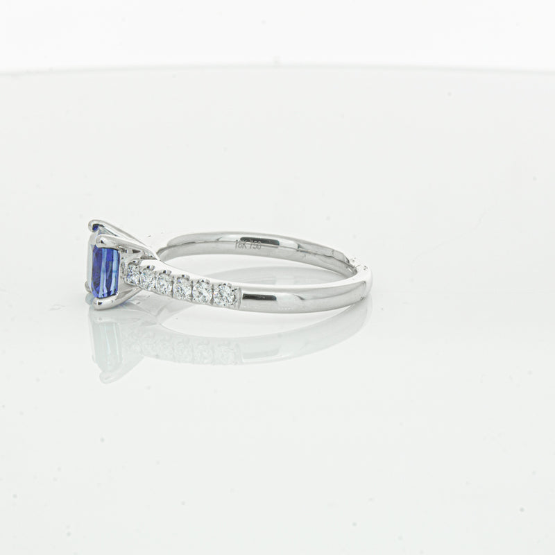 18ct White Gold 1.52ct Sapphire & Diamond Meridien Ring-Ring-Walker & Hall