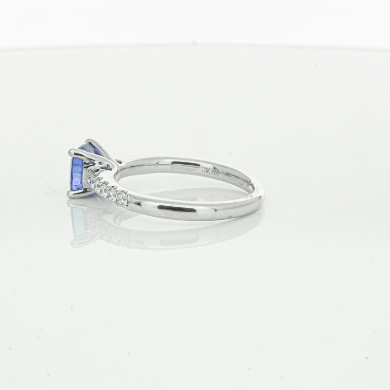 18ct White Gold 1.52ct Sapphire & Diamond Meridien Ring-Ring-Walker & Hall