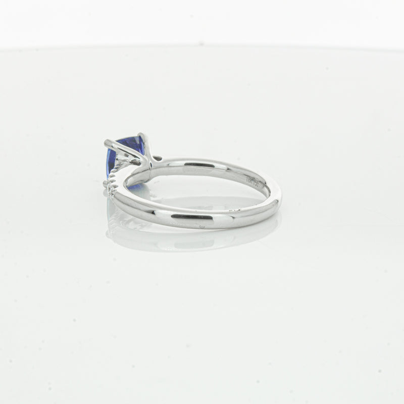 18ct White Gold 1.52ct Sapphire & Diamond Meridien Ring-Ring-Walker & Hall