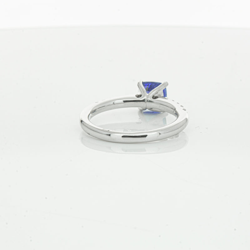18ct White Gold 1.52ct Sapphire & Diamond Meridien Ring-Ring-Walker & Hall
