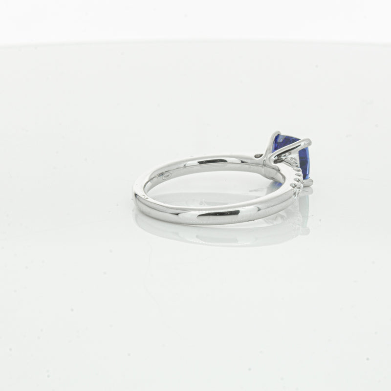18ct White Gold 1.52ct Sapphire & Diamond Meridien Ring-Ring-Walker & Hall