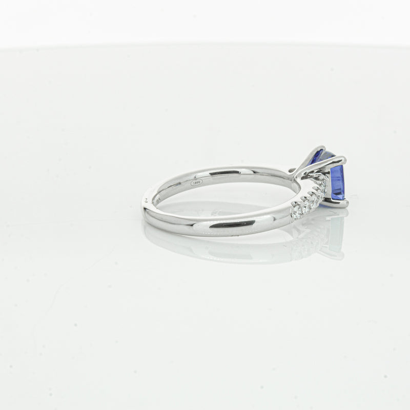 18ct White Gold 1.52ct Sapphire & Diamond Meridien Ring-Ring-Walker & Hall