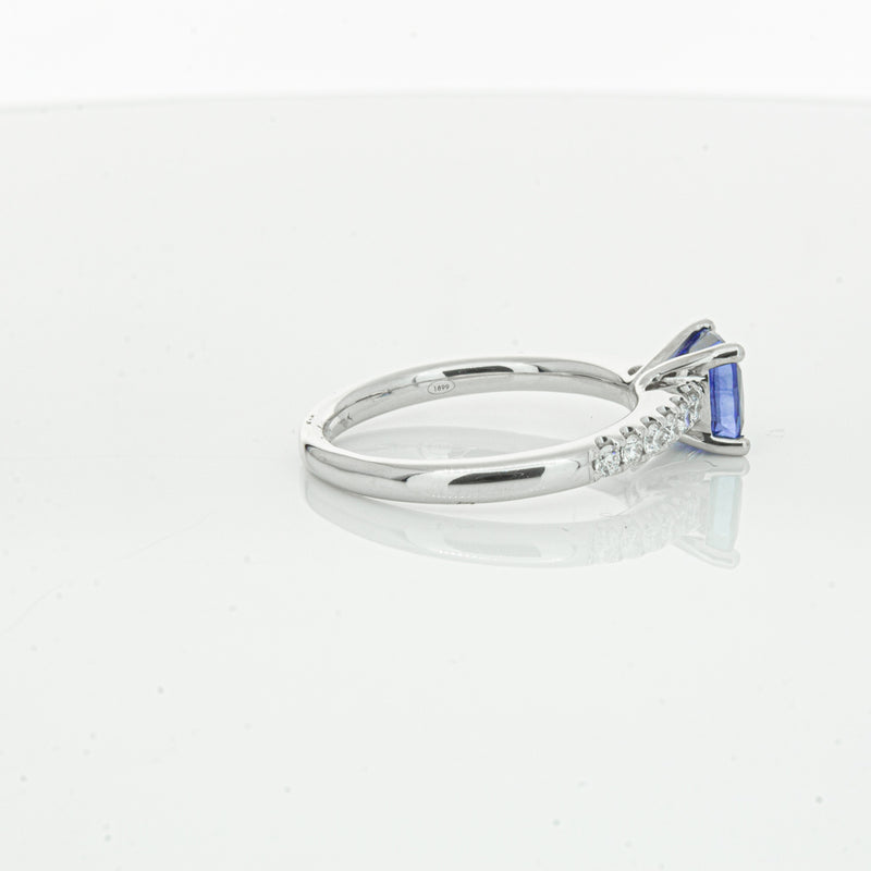 18ct White Gold 1.52ct Sapphire & Diamond Meridien Ring-Ring-Walker & Hall