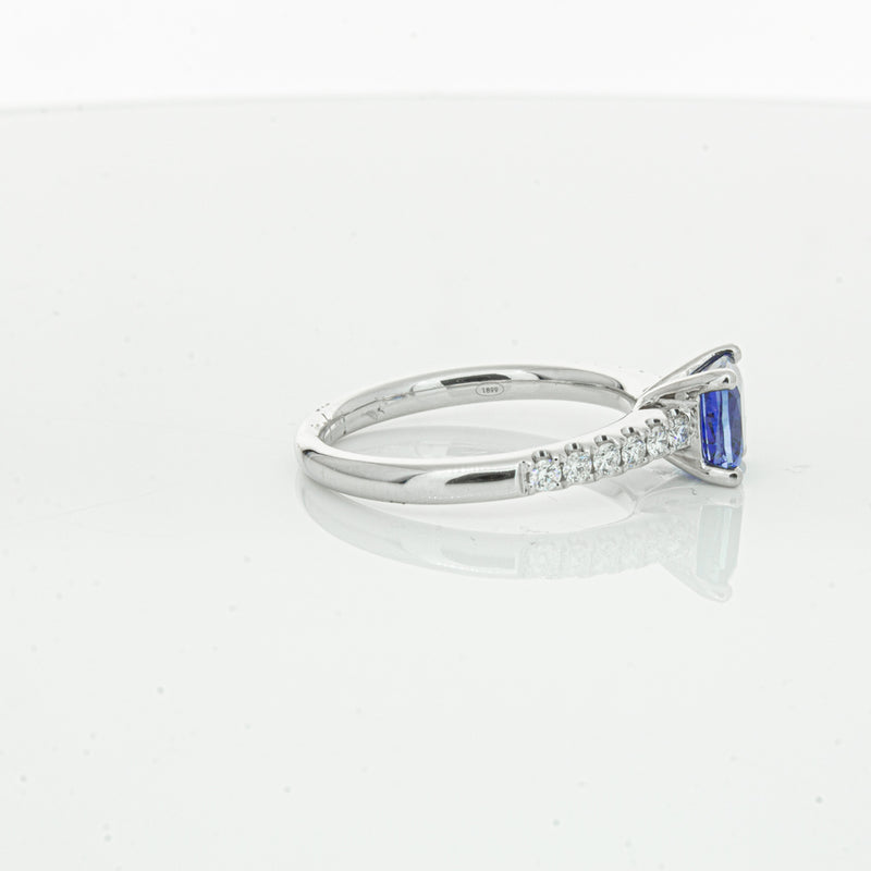 18ct White Gold 1.52ct Sapphire & Diamond Meridien Ring-Ring-Walker & Hall
