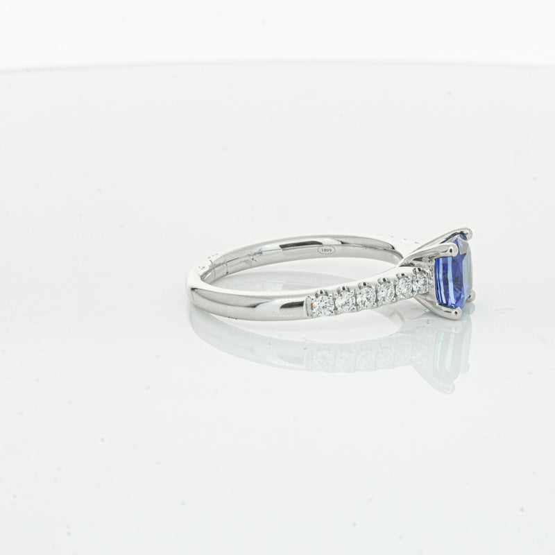 18ct White Gold 1.52ct Sapphire & Diamond Meridien Ring-Ring-Walker & Hall