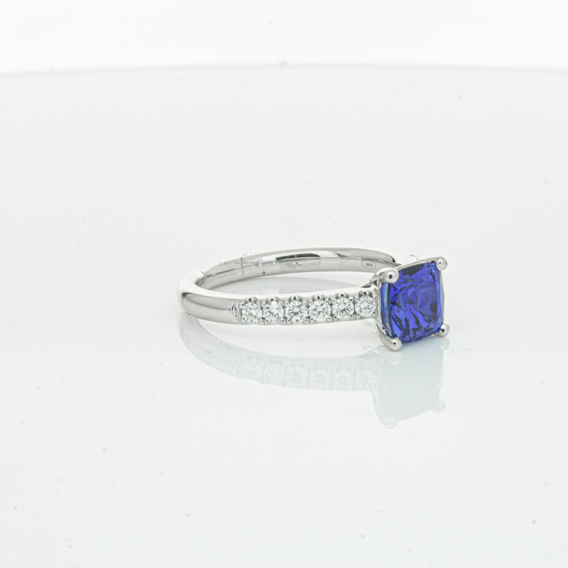 18ct White Gold 1.52ct Sapphire & Diamond Meridien Ring-Ring-Walker & Hall