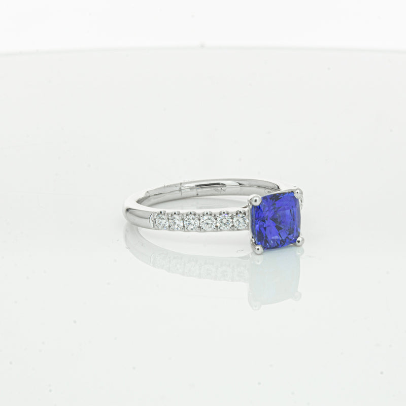 18ct White Gold 1.52ct Sapphire & Diamond Meridien Ring-Ring-Walker & Hall