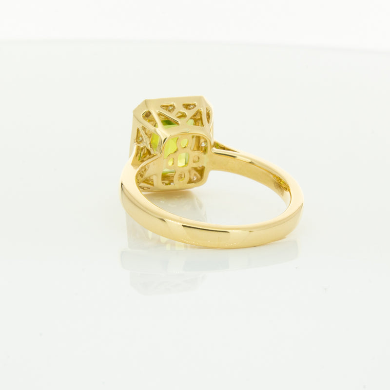 18ct Yellow Gold Peridot & Diamond Empire Ring-Ring-Walker & Hall