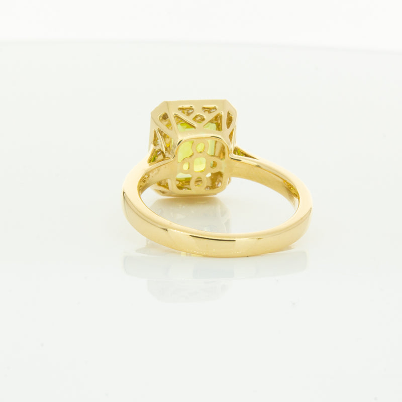 18ct Yellow Gold Peridot & Diamond Empire Ring-Ring-Walker & Hall