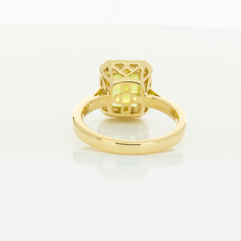 18ct Yellow Gold Peridot & Diamond Empire Ring-Ring-Walker & Hall
