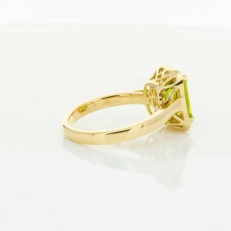18ct Yellow Gold Peridot & Diamond Empire Ring-Ring-Walker & Hall