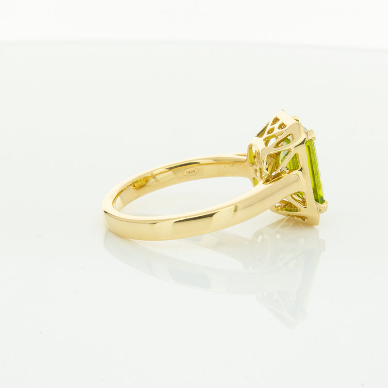 18ct Yellow Gold Peridot & Diamond Empire Ring-Ring-Walker & Hall