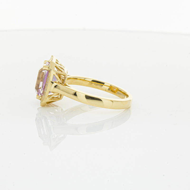 18ct Yellow Gold 2.90ct Kunzite & Diamond Empire Ring-Ring-Walker & Hall