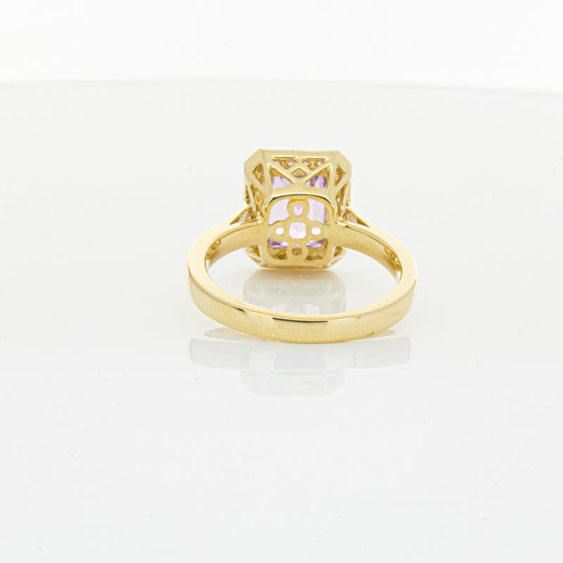 18ct Yellow Gold 2.90ct Kunzite & Diamond Empire Ring-Ring-Walker & Hall