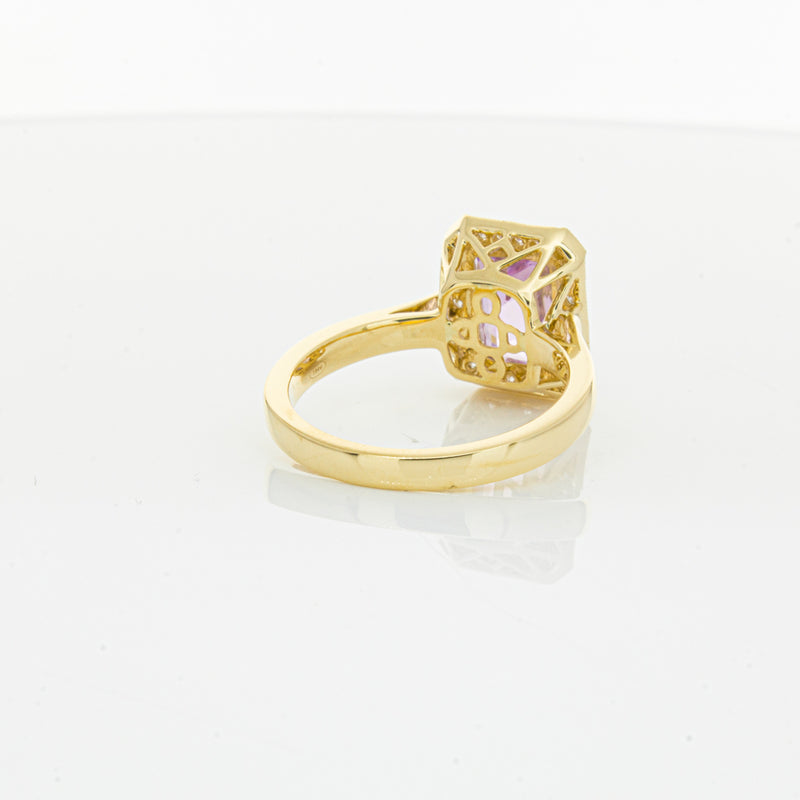 18ct Yellow Gold 2.90ct Kunzite & Diamond Empire Ring-Ring-Walker & Hall