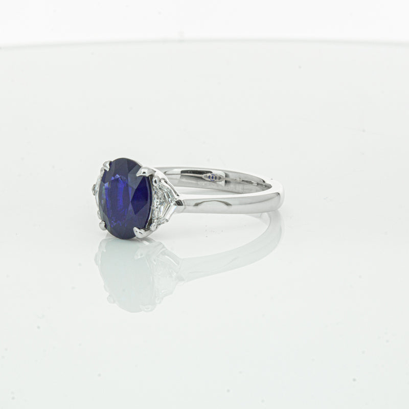 18ct White Gold Sapphire & Diamond Ring-Ring-Walker & Hall