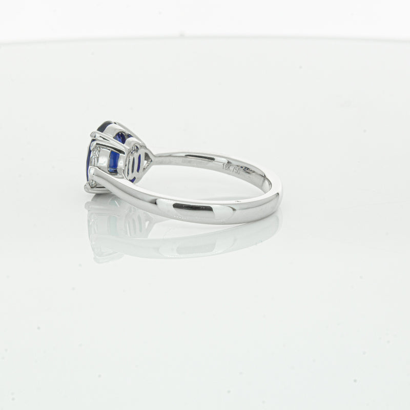 18ct White Gold Sapphire & Diamond Ring-Ring-Walker & Hall