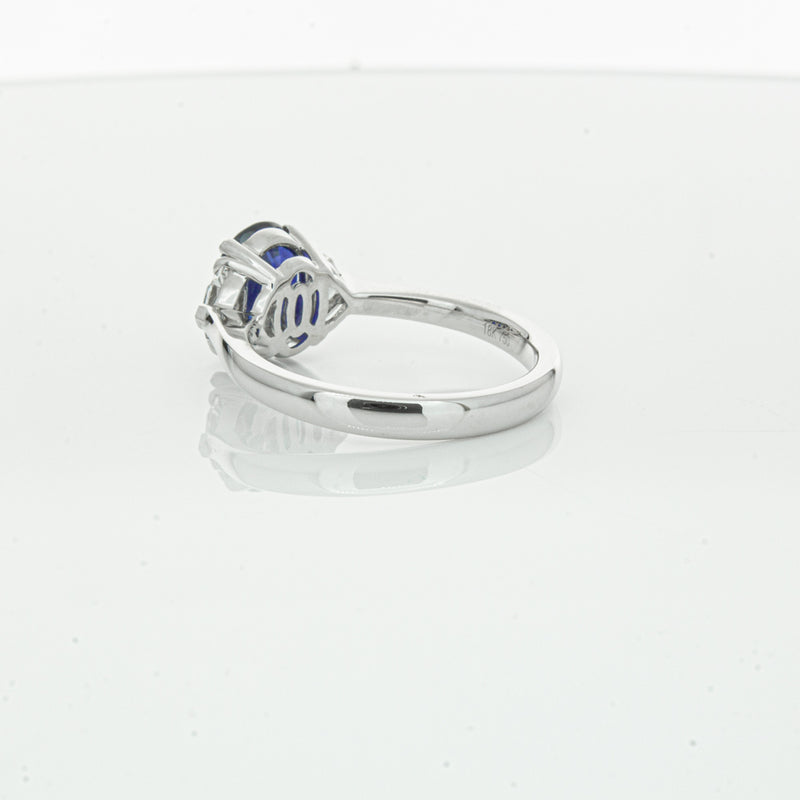 18ct White Gold Sapphire & Diamond Ring-Ring-Walker & Hall