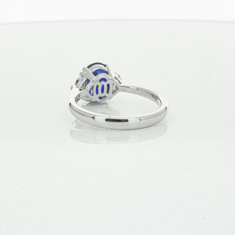 18ct White Gold Sapphire & Diamond Ring-Ring-Walker & Hall