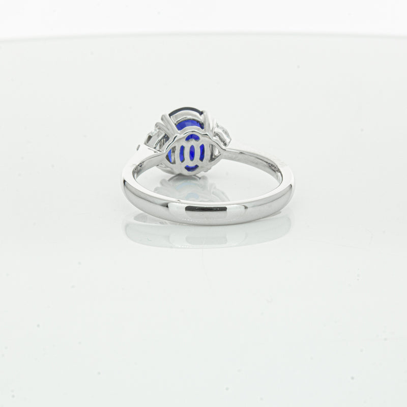 18ct White Gold Sapphire & Diamond Ring-Ring-Walker & Hall