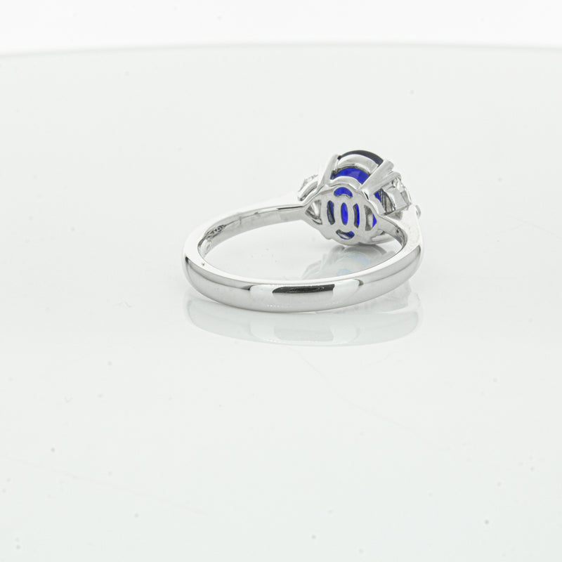 18ct White Gold Sapphire & Diamond Ring-Ring-Walker & Hall