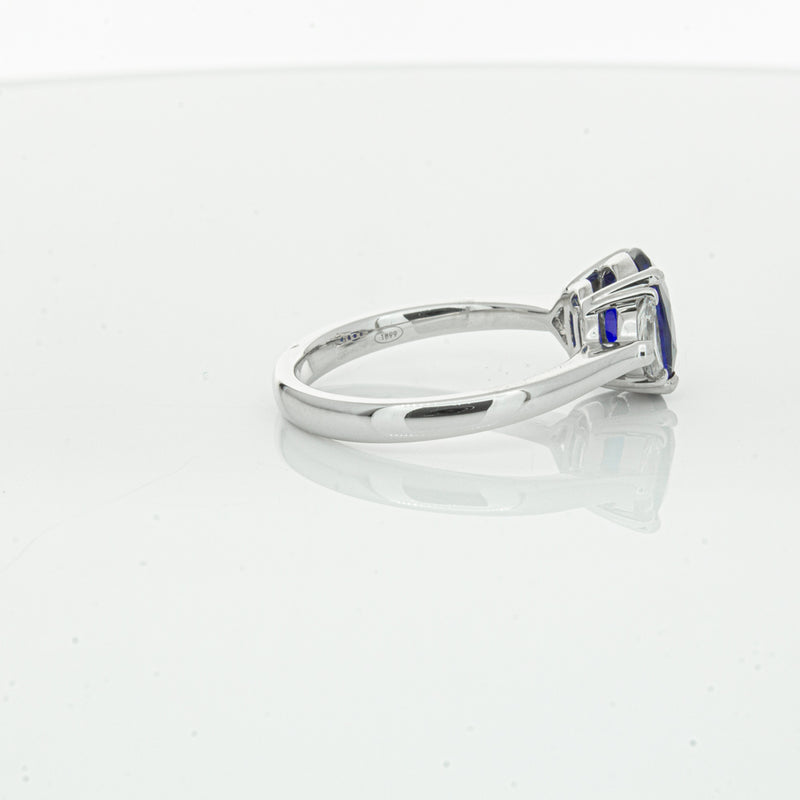 18ct White Gold Sapphire & Diamond Ring-Ring-Walker & Hall