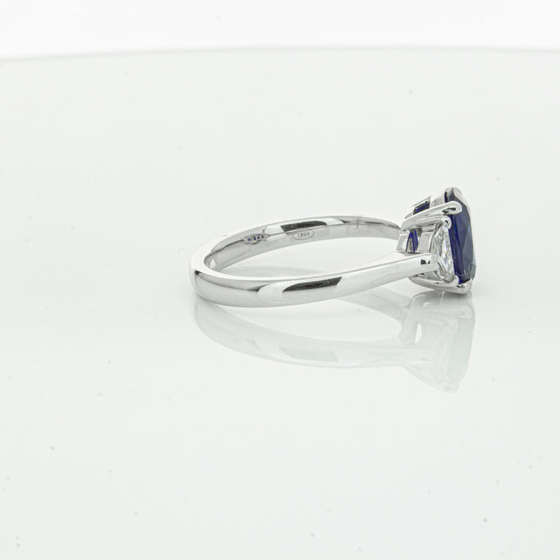 18ct White Gold Sapphire & Diamond Ring-Ring-Walker & Hall