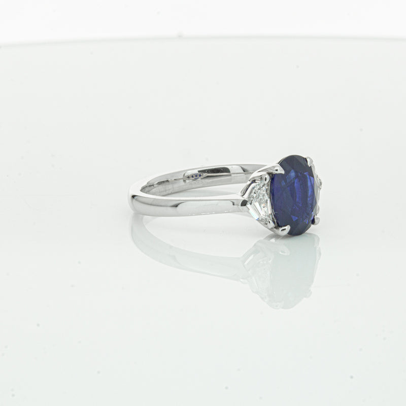 18ct White Gold Sapphire & Diamond Ring-Ring-Walker & Hall